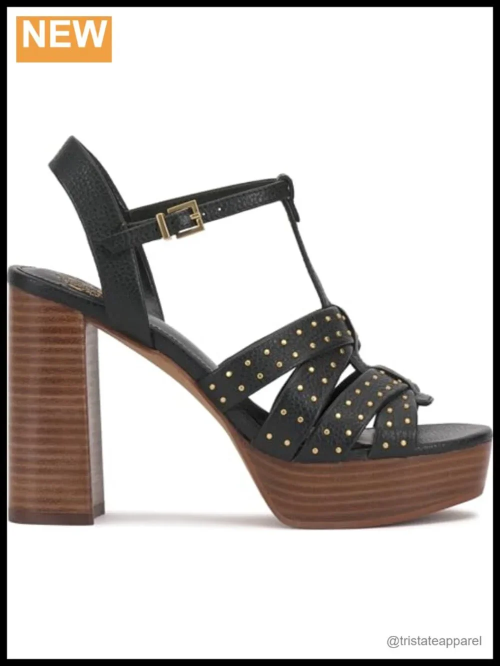 Leather T-Strap Platform Sandals